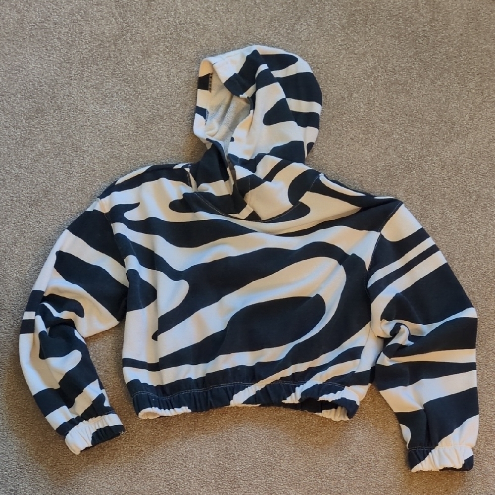 Black and White Zebra Print Hoodie